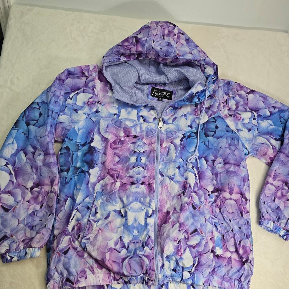Nanette Lepore purple floral jacket size XL